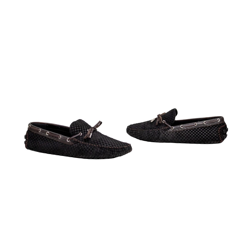 Louis Vuitton Monte Carlo Damier Weave Driving Loafers Black Mens US 10.5